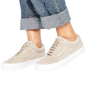 Vans Premium Suede Old Skool Sneakers, Beige, Size 6